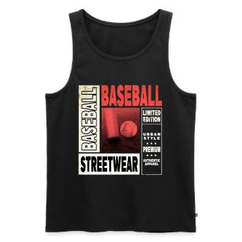 Baseball Baseball Player USA Sport Vintage Retro - Débardeur bio Premium Homme - noir - Devant - Michal (187cm)