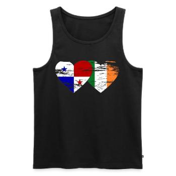 Drapeau de l’Irlande du Panama utilisé - Débardeur bio Premium Homme - noir - Devant - Michal (187cm)