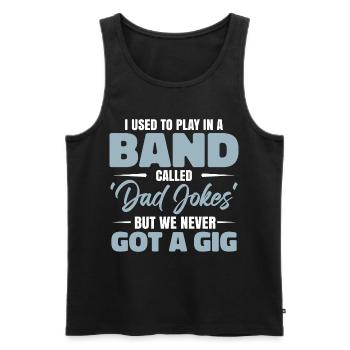 Papa Humour Fête des pères Papa Blague - Débardeur bio Premium Homme - noir - Devant - AI Model Male 178 light (178cm)