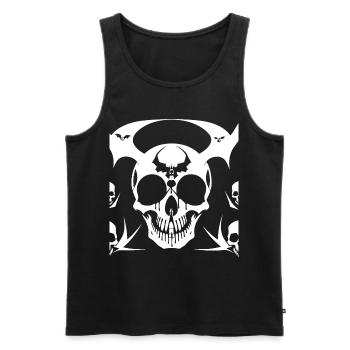 Horreur Crâne Crâne Art Crâne Gothique Heavy Metal - Débardeur bio Premium Homme - noir - Devant - Michal (187cm)