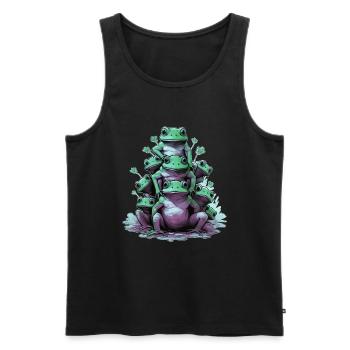 Funny frogs - Men's Premium Organic Tank Top - black - Front - AI Model Male 178 light (178cm)