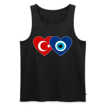 Turkey Nazarpearl Heart - Men's Premium Organic Tank Top - black - Front - Michal (187cm)
