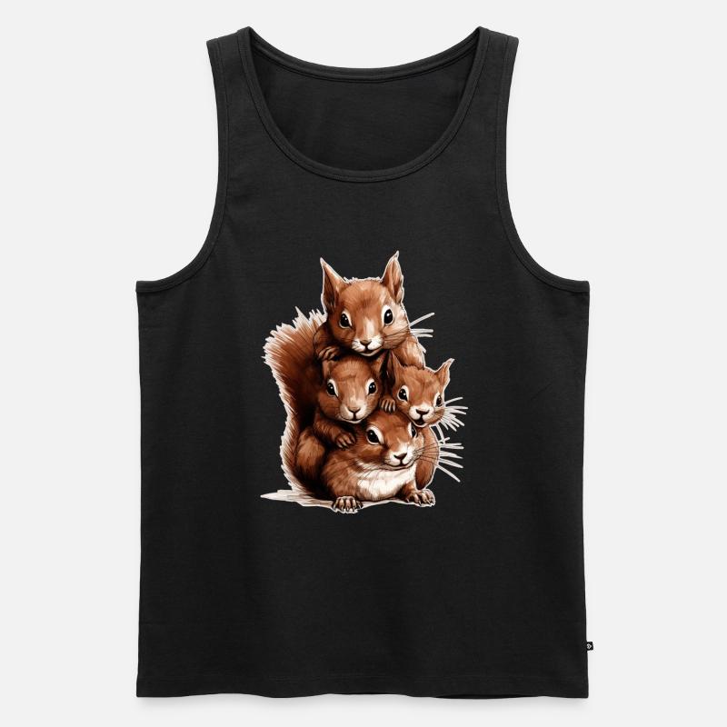 Eichhörnchen - Männer Premium Bio Tank Top - Schwarz