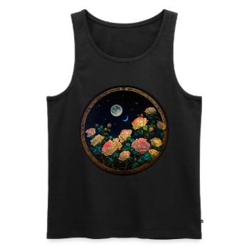 Rose - Männer Premium Bio Tank Top - Schwarz - Vorne - Michal (187cm)