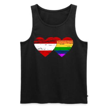 Österreich Regenbogen Flagge used - Männer Premium Bio Tank Top - Schwarz - Vorne - AI Model Male 178 light (178cm)