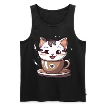 Chatcolate #1 - Männer Premium Bio Tank Top - Schwarz - Vorne - Michal (187cm)