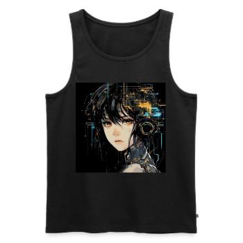 Anime Augen Digital - Männer Premium Bio Tank Top - Schwarz - Vorne - AI Model Male 178 light (178cm)