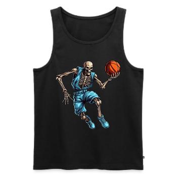 Squelette de basketteur - Débardeur bio Premium Homme - noir - Devant - AI Model Male 178 light (178cm)