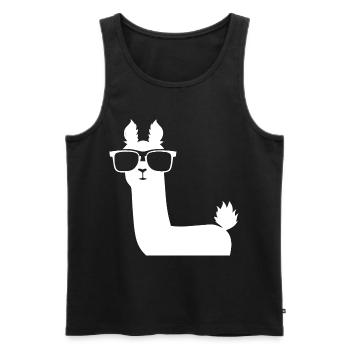 Lama drôle portant des lunettes de soleil Lamas cool - Débardeur bio Premium Homme - noir - Devant - Michal (187cm)