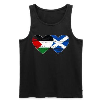 Palestine Ecosse drapeau coeur utilisé - Débardeur bio Premium Homme - noir - Devant - Michal (187cm)