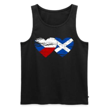 République tchèque Ecosse drapeau coeur utilisé - Débardeur bio Premium Homme - noir - Devant - Michal (187cm)