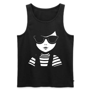 Cute Anime Girl Gothic Manga Fairytale Sunglasses - Men's Premium Organic Tank Top - black - Front - AI Model Male 178 light (178cm)