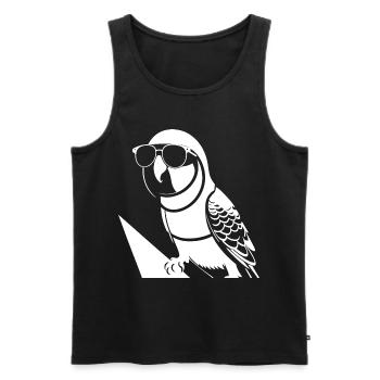 Lustiger Vogel Mit Sonnenbrille Cool Bourke's Parak - Männer Premium Bio Tank Top - Schwarz - Vorne - AI Model Male 178 light (178cm)