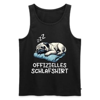 Offizielles Schlafshirt Mops Möpse Mopsbesitzer - Männer Premium Bio Tank Top - Schwarz - Vorne - AI Model Male 178 light (178cm)