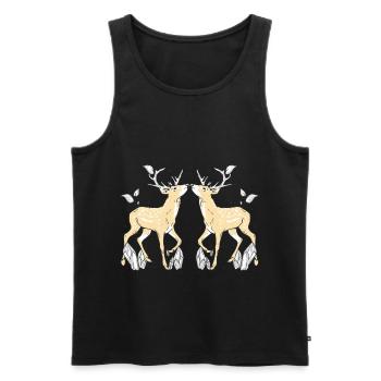 Geweih Reh Hirsch Rehbock Wildtiere Rotwild - Männer Premium Bio Tank Top - Schwarz - Vorne - AI Model Male 178 light (178cm)