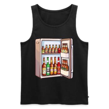 Beer Fridge Beer Bottles Men Drinking Funny - Men's Premium Organic Tank Top - black - Front - AI Model Male 178 light (178cm)