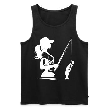 Silhouette ajustée, design cool pour les femmes - Débardeur bio Premium Homme - noir - Devant - Michal (187cm)