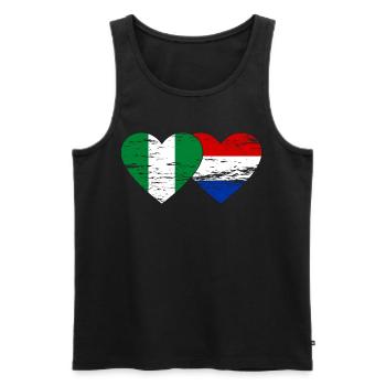 Drapeau du Nigeria Hollande Coeur - Débardeur bio Premium Homme - noir - Devant - Michal (187cm)