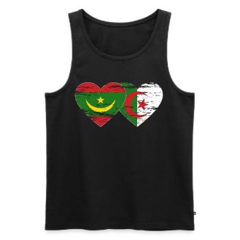 Algerien Mauretanien Flagge Herz used - Männer Premium Bio Tank Top - Schwarz - Vorne - Michal (187cm)