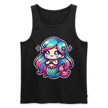 Meerjungfrau - Männer Premium Bio Tank Top - Schwarz - Vorne - Michal (187cm)