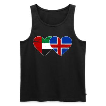 Émirats arabes unis Islande Drapeau Coeur - Débardeur bio Premium Homme - noir - Devant - Michal (187cm)