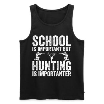 Die Schule ist wichtig, aber die Jagd ist noch wichtiger - Männer Premium Bio Tank Top - Schwarz - Vorne - AI Model Male 178 light (178cm)
