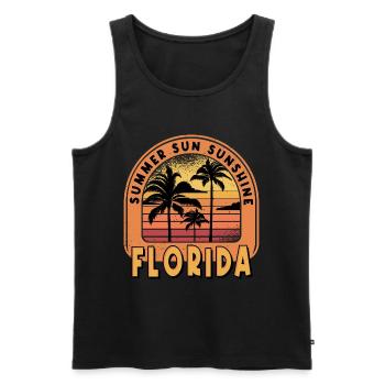 Florida USA Miami America Summer Palm Trees Beach - Men's Premium Organic Tank Top - black - Front - Michal (187cm)