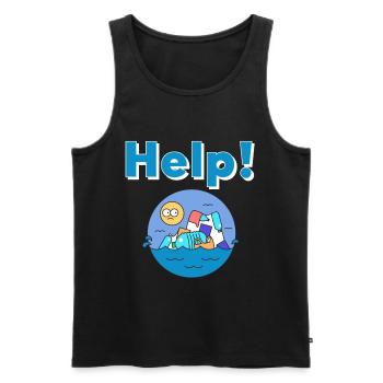 Plastik Naturschutz Umweltschutz - Männer Premium Bio Tank Top - Schwarz - Vorne - Michal (187cm)
