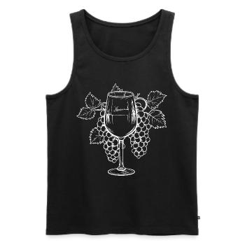 Wine Glass Grapes Wine - Men's Premium Organic Tank Top - black - Front - AI Model Male 178 light (178cm)