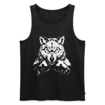 Wolf Boxing Fighter MMA - Débardeur bio Premium Homme - noir - Devant - Michal (187cm)