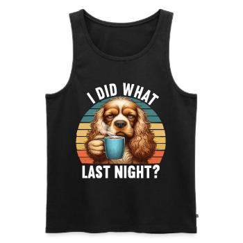 J’ai fait ce que la nuit dernière Cocker Spaniel Cockerhund - Débardeur bio Premium Homme - noir - Devant - Michal (187cm)