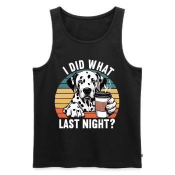 J’ai fait ce que la nuit dernière Gardien dalmatien dalmatien - Débardeur bio Premium Homme - noir - Devant - Michal (187cm)