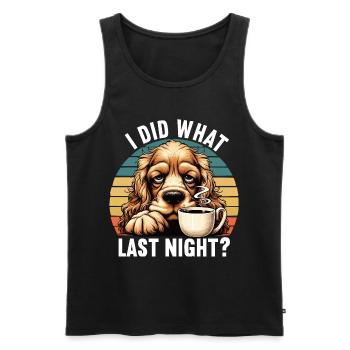 J’ai fait ce que la nuit dernière Cocker Spaniel Cockerhund - Débardeur bio Premium Homme - noir - Devant - Michal (187cm)