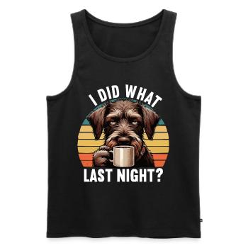 J’ai fait ce que la nuit dernière Chien de chasse allemand à poil dur - Débardeur bio Premium Homme - noir - Devant - Michal (187cm)