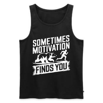 Sometimes motivation finds you! Race Jogging - Men's Premium Organic Tank Top - black - Front - Michal (187cm)
