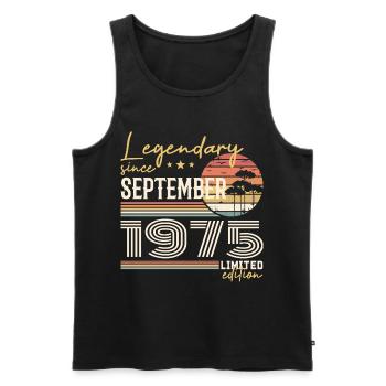 September 1975 Geboren im September 1975 September 1975 - Männer Premium Bio Tank Top - Schwarz - Vorne - AI Model Male 178 light (178cm)