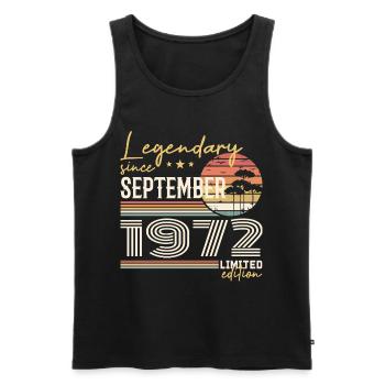 September 1972 Geboren im September 1972 September 1972 - Männer Premium Bio Tank Top - Schwarz - Vorne - Michal (187cm)