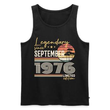September 1976 Born in September 1976 September 1976 - Men's Premium Organic Tank Top - black - Front - AI Model Male 178 light (178cm)