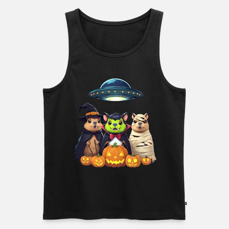Halloween Capybara Hamster Geist Geschenkidee - Männer Premium Bio Tank Top - Schwarz