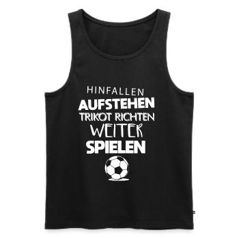 Fußball hinfallen aufstehen Motivation - Männer Premium Bio Tank Top - Schwarz - Vorne - Michal (187cm)