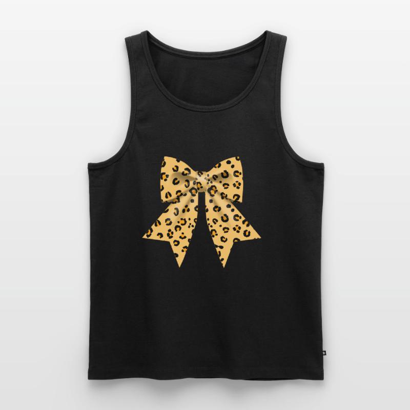 Large bow with leopard pattern gift Men's Premium Organic Tank Top