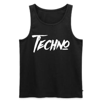 TECHNO DJ Rave/Party/Club/Festival Geschenk - Männer Premium Bio Tank Top - Schwarz - Vorne - Michal (187cm)