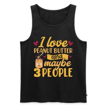 J’adore le beurre de cacahuète et peut-être 3 personnes - Débardeur bio Premium Homme - noir - Devant - Michal (187cm)