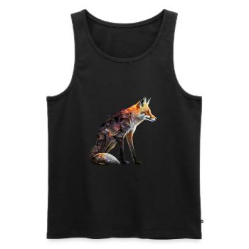 Renard Renard Motif Animaux Cadeau Art Animal Motif - Débardeur bio Premium Homme - noir - Devant - AI Model Male 178 light (178cm)