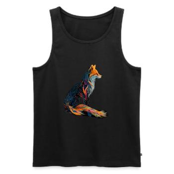 Fuchs Fuchsmotiv Tiere Geschenk Kunst Tiermotiv - Männer Premium Bio Tank Top - Schwarz - Vorne - AI Model Male 178 light (178cm)