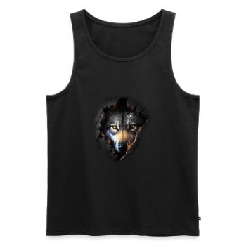 Wolf Wölfe Tiere Geschenk Kunst Tiermotiv - Männer Premium Bio Tank Top - Schwarz - Vorne - AI Model Male 178 light (178cm)