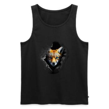 Fox Cuddly Animals Gift Art Animal Motif - Men's Premium Organic Tank Top - black - Front - Michal (187cm)