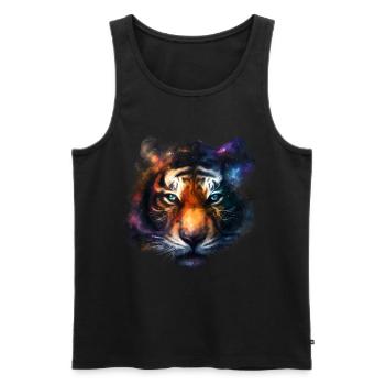 Tiger Space Animals Gift Art Animal Motif - Débardeur bio Premium Homme - noir - Devant - Michal (187cm)