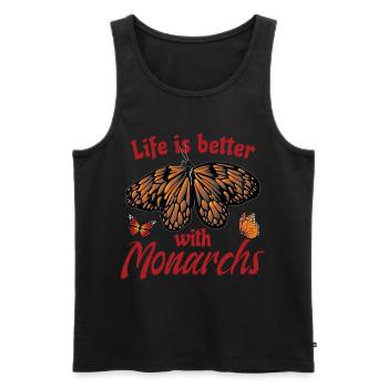 Das Leben ist besser mit Monarchen - Männer Premium Bio Tank Top - Schwarz - Vorne - Michal (187cm)