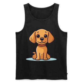 Conception de chien mignon pour les propriétaires de chiens - Débardeur bio Premium Homme - noir - Devant - Michal (187cm)
